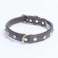 thumbnail image 1 of ATHENS Leather Dog Collar Single Row Rhinestones, 1 of 3