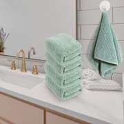Kadlawus Velvet Bath Towel for Adult, 4-Piece Striped Bath Towel Set, Enlarged Absorbent Hair Towel, Soft Velour Towels for Home, Beach, Daily Use
