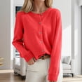 thumbnail image 1 of Classic Women's Cardigan Sweater Open Front Casual Wear Classic Crew Neck Button Design for All Occasions, 1 of 3