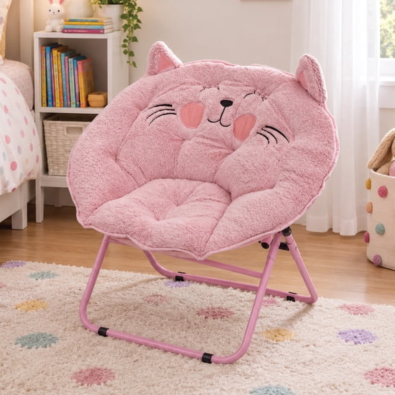Mainstays Kids Character Saucer Chair – Cat, Pink