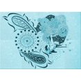 thumbnail image 1 of Ahgly Company Machine Washable Indoor Rectangle Transitional Electric Blue Area Rugs, 7' x 9', 1 of 7