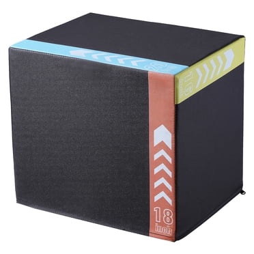 KFFKFF 3 in 1 Plyometric Jump Box, 20/18/16 Inch Cotton Plyo Box, Platform & Jumping Agility Box, Anti-Slip Fitness Exercise Step Up Box