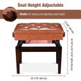 thumbnail image 3 of Yescom Piano Bench Adjustable Height PU Leather Padded Keyboard Organ Seat Throne Storage, 3 of 11