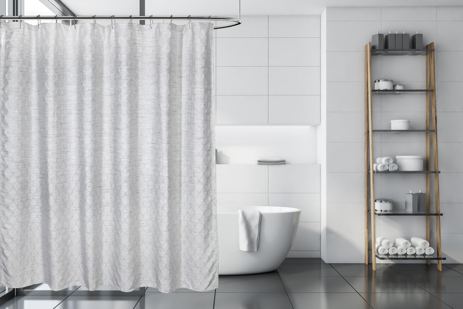 MODA AT HOME EVEREST RIDEAU DE DOUCHE GRIS