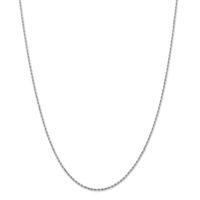 Leslie's 14K White Gold 1.5mm Diamond-Cut Rope Chain (Weight: 4.53 Grams, Length: 22 Inches)