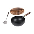 thumbnail image 3 of Siruishop 9.45inch Wok Pan Boiling Induction Cooker Cookware for Hotel Restaurant Home Hammer pattern, 3 of 8