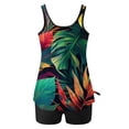 thumbnail image 4 of UPPADA Tankini Maillots de Bain pour Femmes Modestes Maillots de Bain Grande Taille Deux Pièces Tankini Maillot de Bain avec Soutien-Gorge Col Ras du Cou Haut à Motif Floral et Short Garçon 2 Pcs Maillots de Bain Confortables pour Vacances Économies Bleu,TG, 4 of 6