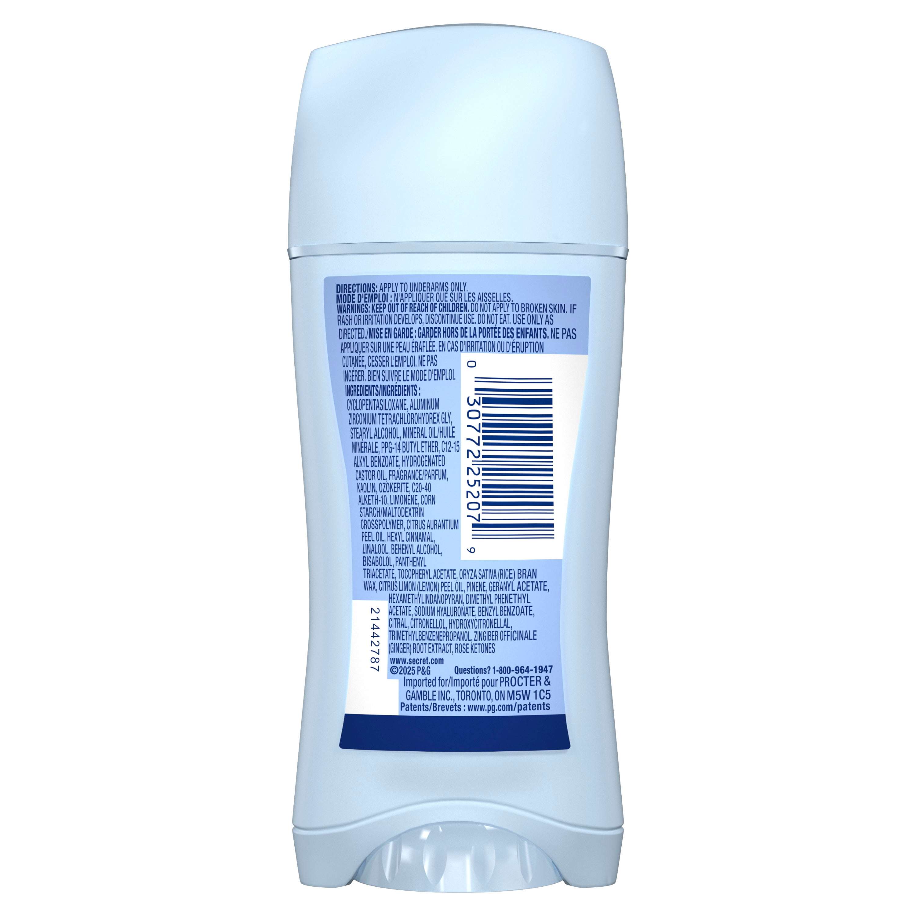 Antisudorifique et désodorisant pour femmes invisible en bâton Secret Fraîcheur, Mangue tango, 73 g