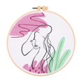 thumbnail image 1 of veasfak Embroidery Starter , with Stitch Needlework for Gift Art Crafts , Pink Green, 1 of 9