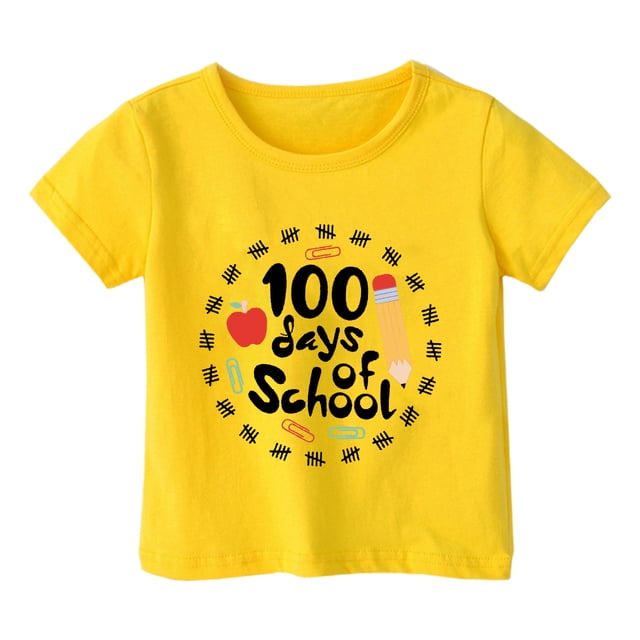 TZEWGL T-Shirts pour Enfants Imprimé Dessin Animé Col Rond Ample Manches Courtes Vêtements pour Filles Garçons Taille 3-4T