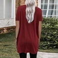 thumbnail image 4 of Pxiakgy T-Shirts pour Femmes Été Décontracté Uni Ample Pull Col Rond Manches Courtes Tunique avec Poches T-Shirts Femmes + m, 4 of 6