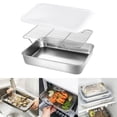 thumbnail image 2 of Binwennn Baking Sheet With Wire Rack And Cover Set Stainless Steel Baking Tray R U St & Warp & Easy Clean Baking Pan For Oven Cooking Cookie Sheet Nonstick round Baking Pan Set for Oven Wire Rack for, 2 of 5