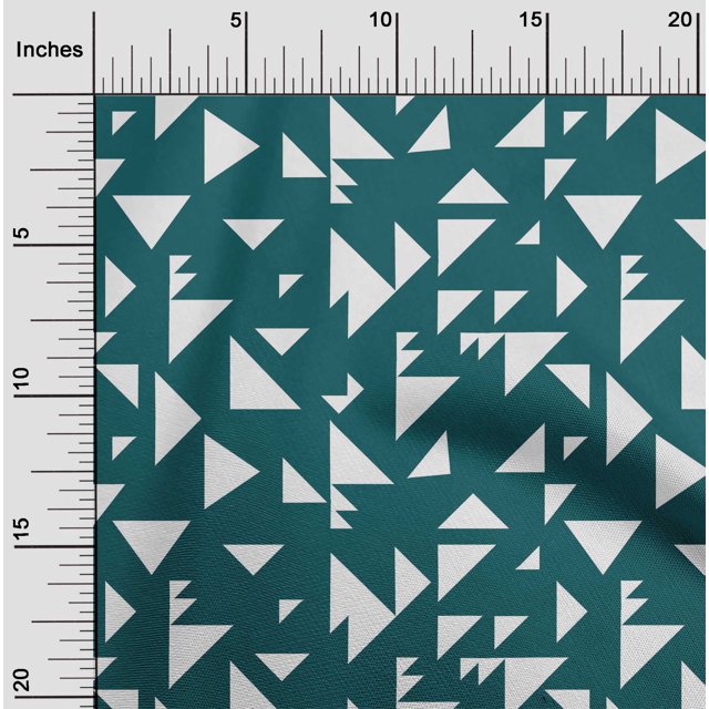 oneOone Cotton Poplin Fabric Triangle Geometric Print Sewing Fabric BTY 42 Inch Wide