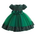 thumbnail image 1 of Robe Formelle pour Filles à Manches Bouffantes, Robe de Bal, Robe en Tulle, Robes de Fête pour Filles 18-24 Mois, 1 of 4