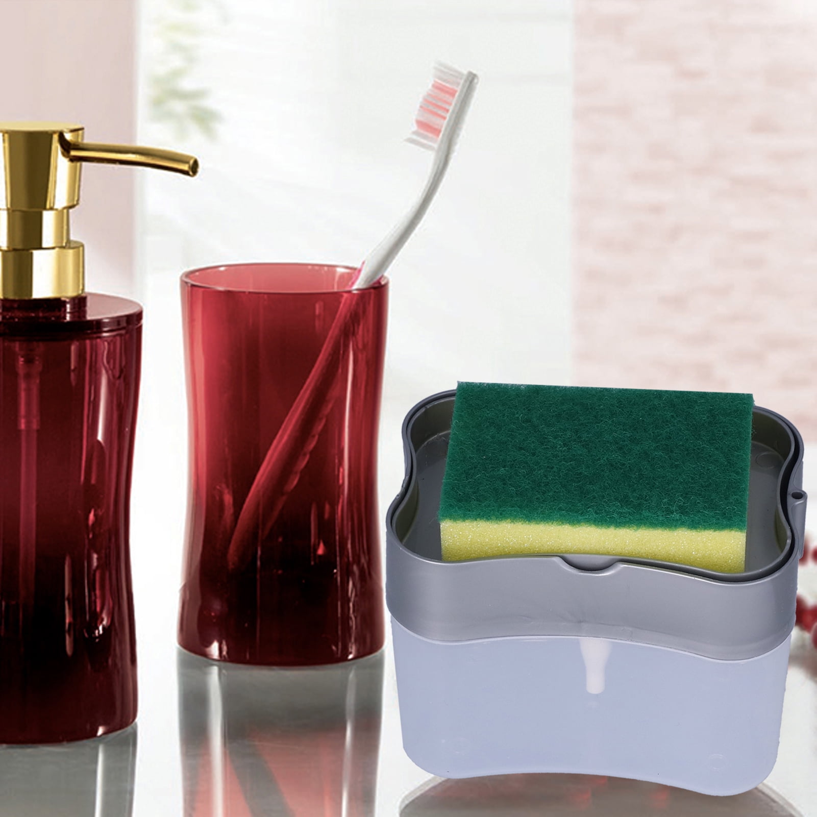 Liquid Soap Pump, Cleaning 500ml Dish Soap Dispenser Kitchen Sponge  for Office for Restaurant for School