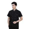 thumbnail image 2 of pitrice Chef Uniforms Women Short Sleeve Chef Coat Double Breasted Working Jacket Restaurant Kitchen Cooking Clothes Workwear Black XL, 2 of 9