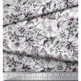 thumbnail image 3 of Soimoi Velvet Fabric Leaves & Flower Floral Printed Fabric 1 Yard 58 Inch Wide, 3 of 3