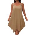 thumbnail image 2 of XiYing Chemises Habillées pour Hommes, Robe d'Été Décontractée Unie pour Femmes à Grand Col Rond Sans Manches avec Bretelles et Taille Haute, Grande Taille P-TTG,, 2 of 6