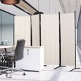 thumbnail image 3 of Patiojoy 5.6Ft Tall Folding Room Divider Freestanding 4-Panel Privacy Screen w/Iron Frame White, 3 of 10