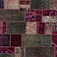 thumbnail image 1 of Ahgly Company Tapis d'Intérieur Carrés Abstraits Rouge Écarlate Foncé Patchwork, 3 Pieds Carré, 1 of 6