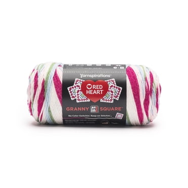 Laine acrylique Red Heart® All In One Granny Square™ n° 4, peignée (moyenne), Blanc doux-Délice fraise, 250 g, 400 m