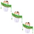 thumbnail image 1 of QualitChoice Wide Application And Durable Sequined Belly Dance Hip Scarf For Performances Waist Automatic light green 3Set, 1 of 6
