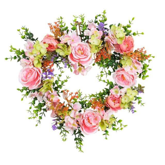 Abbracc 2024 Valentine Decoration Flower Rose Wreath Handmade for Table Centerpieces