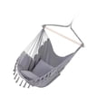 thumbnail image 4 of S SERENABLE Hammock Chair Bohemian Comfortable Hanging Rope Swing for Outside Porch Deck Light Gray, 4 of 9