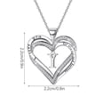 thumbnail image 2 of Ladies Double Heart Diamond Necklace With 26 English Letters Couple Necklace, 2 of 8