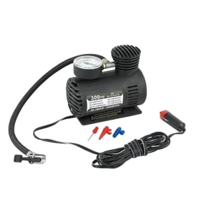 KAKOWELY DC 12V 100W Air Compressor Pump Portable Electric Tire Inflator with Pressure Gauge (Black),6.69"X4.72"X3.74"