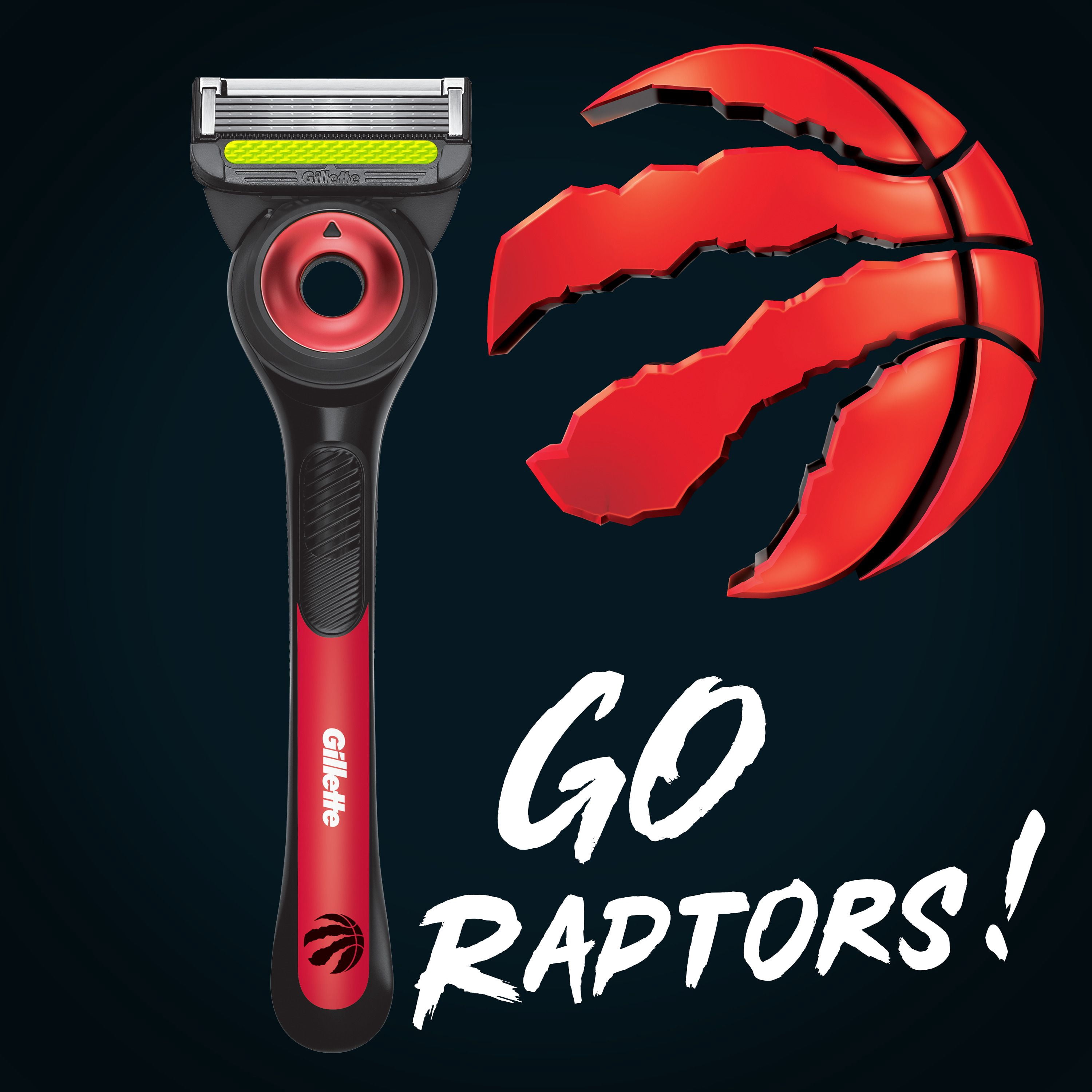 Rasoir pour hommes Gillette Labs sous licence officielle des Raptors, 1 manche, 1 cartouche de rechangeel à raser