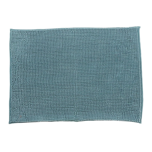 Tapis de Bain en Chenille Uni 20X28 Turquoise avec Tissu Chenille Doux et Absorbant et Dessous Antidérapant, Rectangulaire avec surface Texturée, Convient à l'Utilisation et à la Déco de Salle de Bain.