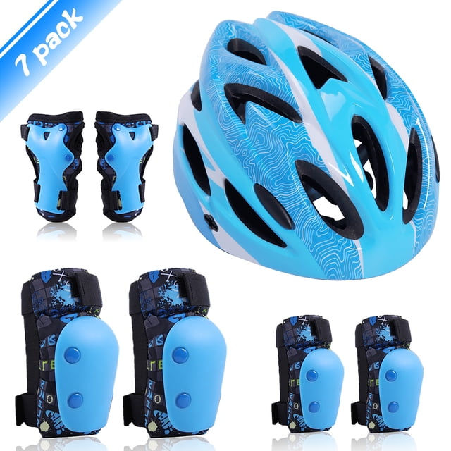Coussinets de Casque de Vélo pour Enfants 7 en 1 Ajustables Protecteurs pour Planche à Roulettes