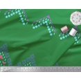 thumbnail image 2 of Soimoi Green Heavy Satin Fabric Aztec Geometric Print Fabric by the Yard 54 Inch Wide, 2 of 3
