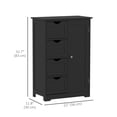thumbnail image 3 of kleankin Armoire de Rangement de Salle de Bain avec Tiroirs et Tablette Ajustable, Noir, 3 of 10