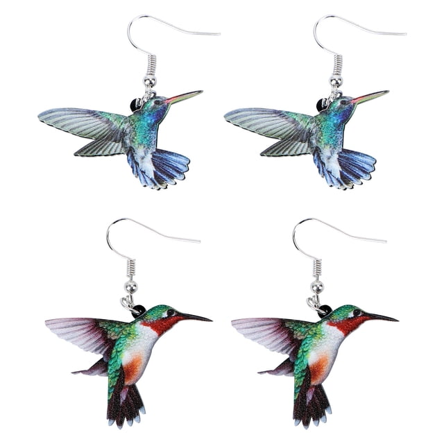 2 Pairs Fashion Earrings Girl Ear Ring Bird Pattern Ear Drops Ear Accessory