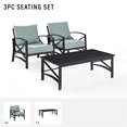 thumbnail image 3 of Crosley Furniture Kaplan 3Pc Fabric Conversation Set in Oil Bronze/Mist Green, 3 of 11