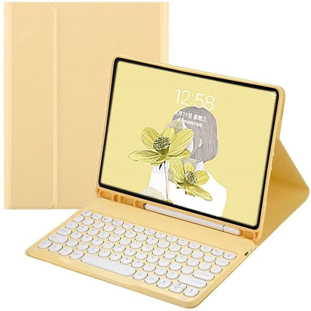 CUITING 2021 New iPad 9 iPad 8 iPad 7 10.2” Air 3 Pro 10.5 键盘保护套 Cute Round Key Color Wireless Keyboard Detachable BT Keyboard Cover for iPad 9th 8th 7th Air 3rd Generation