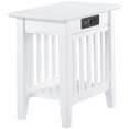 thumbnail image 1 of AFI Table d'Appoint en Bois Massif 14 Pouces avec Chargeur Intégré en Blanc, 1 of 10