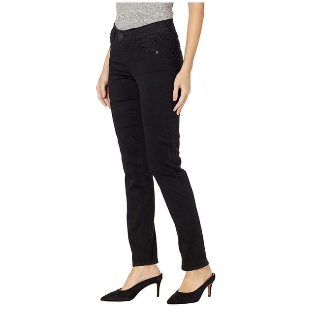 Democracy Women's Ab Solution Straight Leg Jean, Black, 4