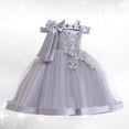thumbnail image 2 of Robes Fille Robe Formelle Fille Robe Grise Fille Robes de Printemps Fille Robes Fille Taille Mode Fille, 2 of 6
