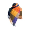 thumbnail image 2 of Up to 65% off Ladies Scarf Striped Color Plaid Shawl Elegant Ladies Style Warm Comfortable And Winter Scarf Fashionable Scarf on Clearance, 2 of 6