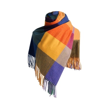 Ladies Scarf Striped Color Plaid Shawl Elegant Ladies Style Warm Comfortable Autumn And Winter Scarf