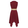 thumbnail image 4 of Aislor Robe de Danse Liturgique de Louange pour Femmes à Blocs de Couleur, Culte, Coupe Ample, Robe d'Église, Vêtement de Louange, Bourgogne P, 4 of 7