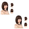 thumbnail image 1 of Maoww Easy To Care For And Style Bob Wigs With Brown Occasions Wigs With Bangs 2Set, 1 of 6