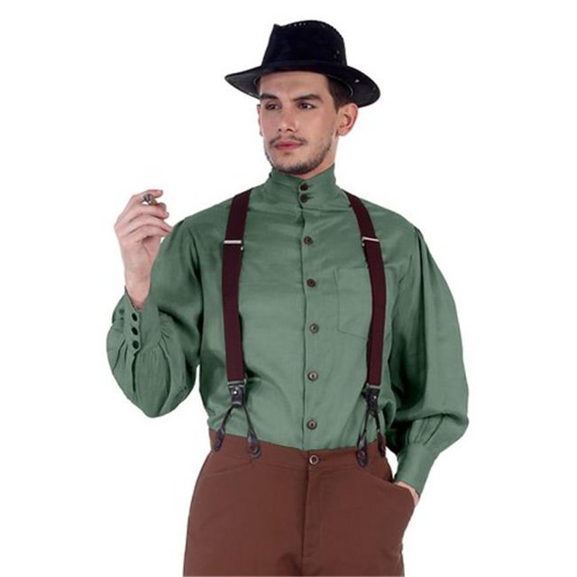 The Pirate Dressing C1292 Seigneur Shirt- Green - Extra Large