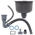 thumbnail image 2 of Loewten Bar Round Sink,Mini Round Kitchen Sink Stainless Steel Bar Round Basin With Drainpipe Fitting 30cm Diameter,Stainless Steel Basin, 2 of 8