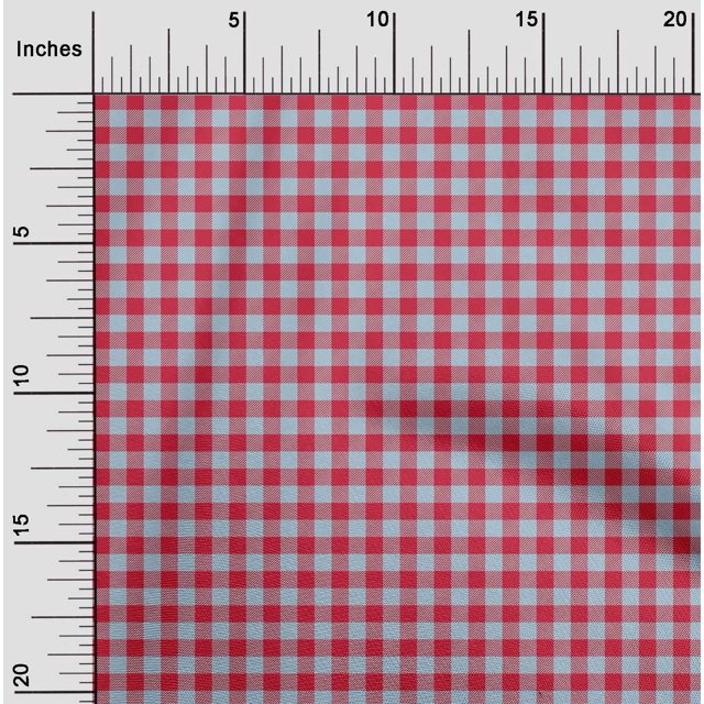 oneOone Cotton Poplin Fabric Gingham Check Print Fabric BTY 42 Inch Wide