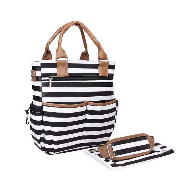 2 Pcs Baby Nappy Changing Bags Set Mummy Waterproof Diaper Bag Stripe