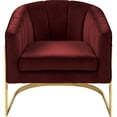 thumbnail image 3 of Meridian Furniture Carter Burgundy Velvet Accent Chair with Gold Base, 3 of 5